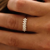 2mm Moissanite Flower Ring 925 Sterling Silver - EverlyCrafted