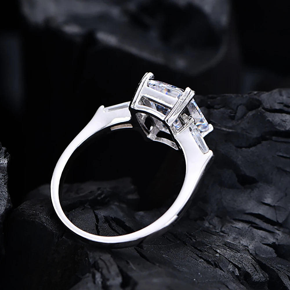 1/2/3/4 Carat Radiant Cut Moissanite Engagement Ring - EverlyCrafted