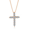 Moissanite Cross Pendant Necklace in 925 Sterling Silver 18K Gold Plated - EverlyCrafted