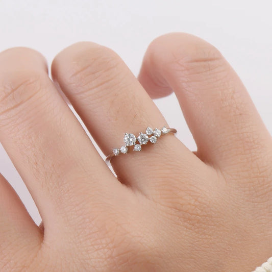Round Moissanite Diamond Rings for Women - 925 Silver - EverlyCrafted