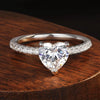 2 CT Heart Moissanite Engagement Ring in 925 Sterling Silver 18K Gold - EverlyCrafted