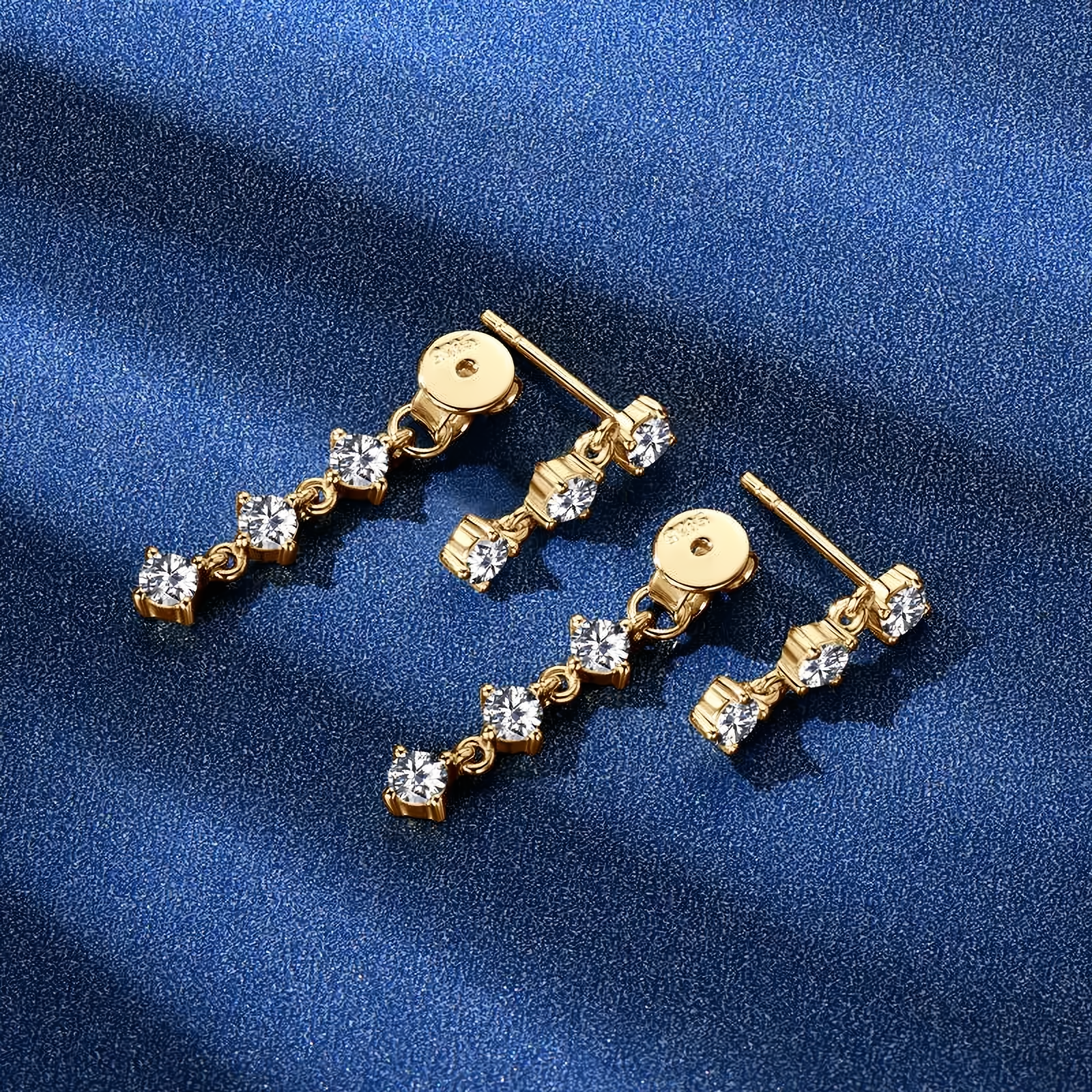 3mm Moissanite Tassel Drop Earrings in 925 Sterling Silver - EverlyCrafted