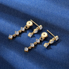 3mm Moissanite Tassel Drop Earrings in 925 Sterling Silver - EverlyCrafted