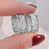 Full Moissanite Square Hoop Earrings in Silver 925 - EverlyCrafted