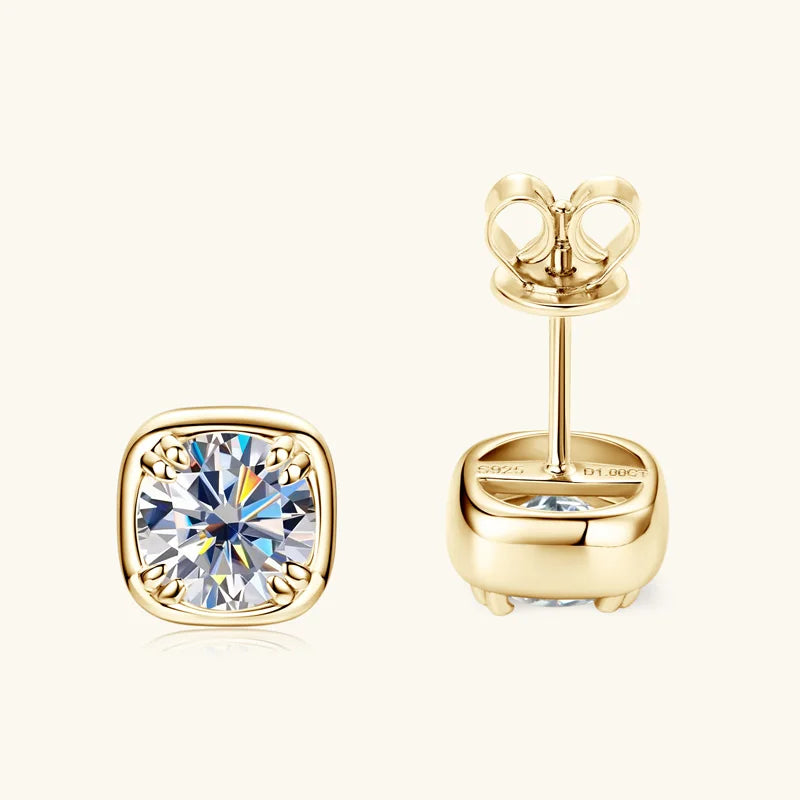 6.5MM 1CT Moissanite Earrings in 925 Sterling Silver - EverlyCrafted
