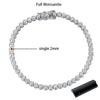 2mm Moissanite Tennis Bracelet for Men & Women - Sterling Silver - EverlyCrafted