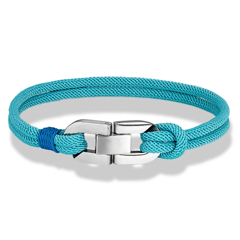 Double Strand Braided Rope Bracelet with Stainless Steel U-Buckle - EverlyCrafted