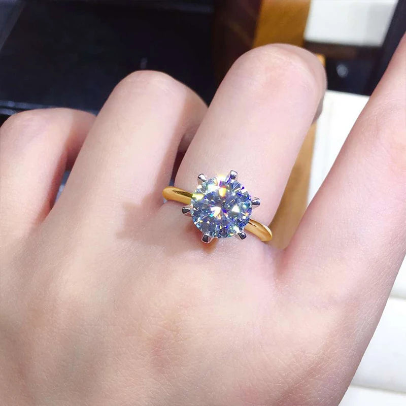 3ct Moissanite Engagement Ring in 925 Silver with Certificate - EverlyCrafted
