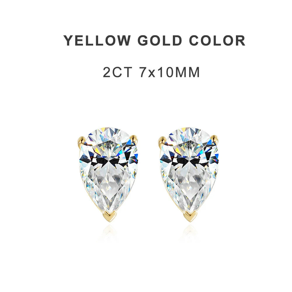 8 CTW VVS1 Pear Moissanite Earrings for Women - 925 Silver Plated - EverlyCrafted