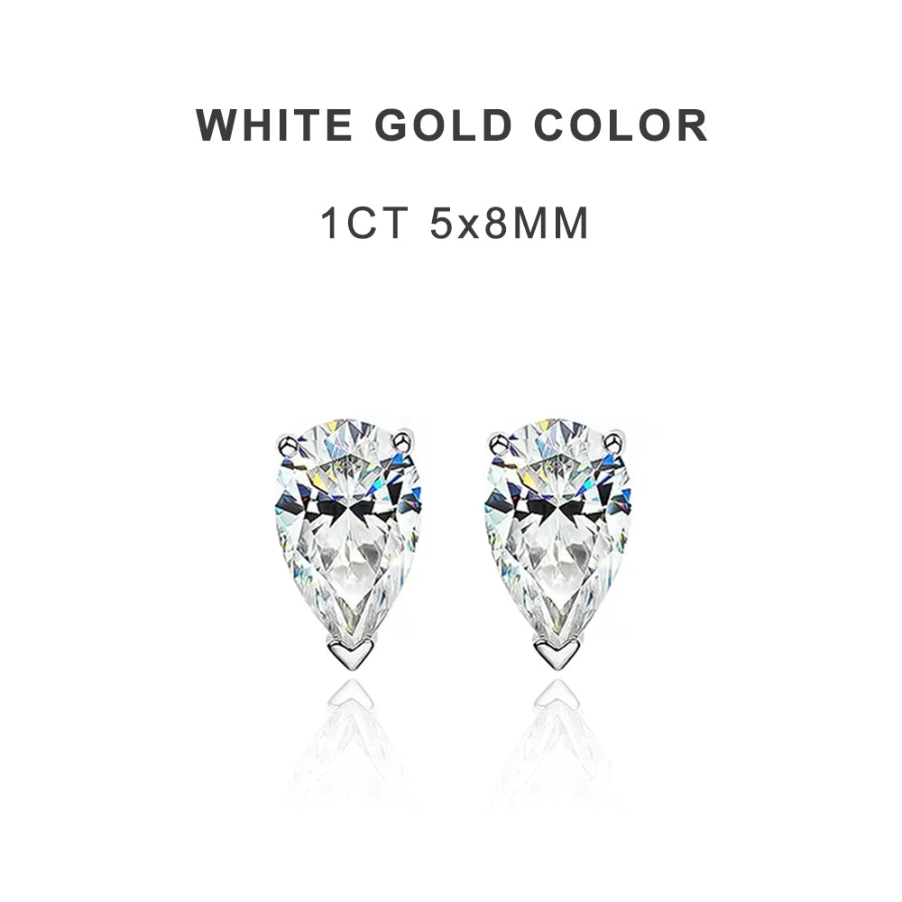 8 CTW VVS1 Pear Moissanite Earrings for Women - 925 Silver Plated - EverlyCrafted