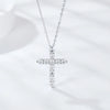 Moissanite Cross Pendant Necklace in 925 Sterling Silver 18K Gold Plated - EverlyCrafted