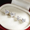GENUINE 8 CTW Heart Moissanite Earrings in Solid 925 Silver & 18k Gold - EverlyCrafted