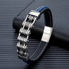 Punk Men's Braided Genuine Leather Bracelet with Magnetic Buckle - EverlyCrafted