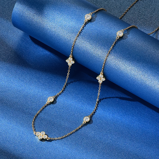 Elegant Moissanite Choker Necklace - 925 Sterling Silver - EverlyCrafted