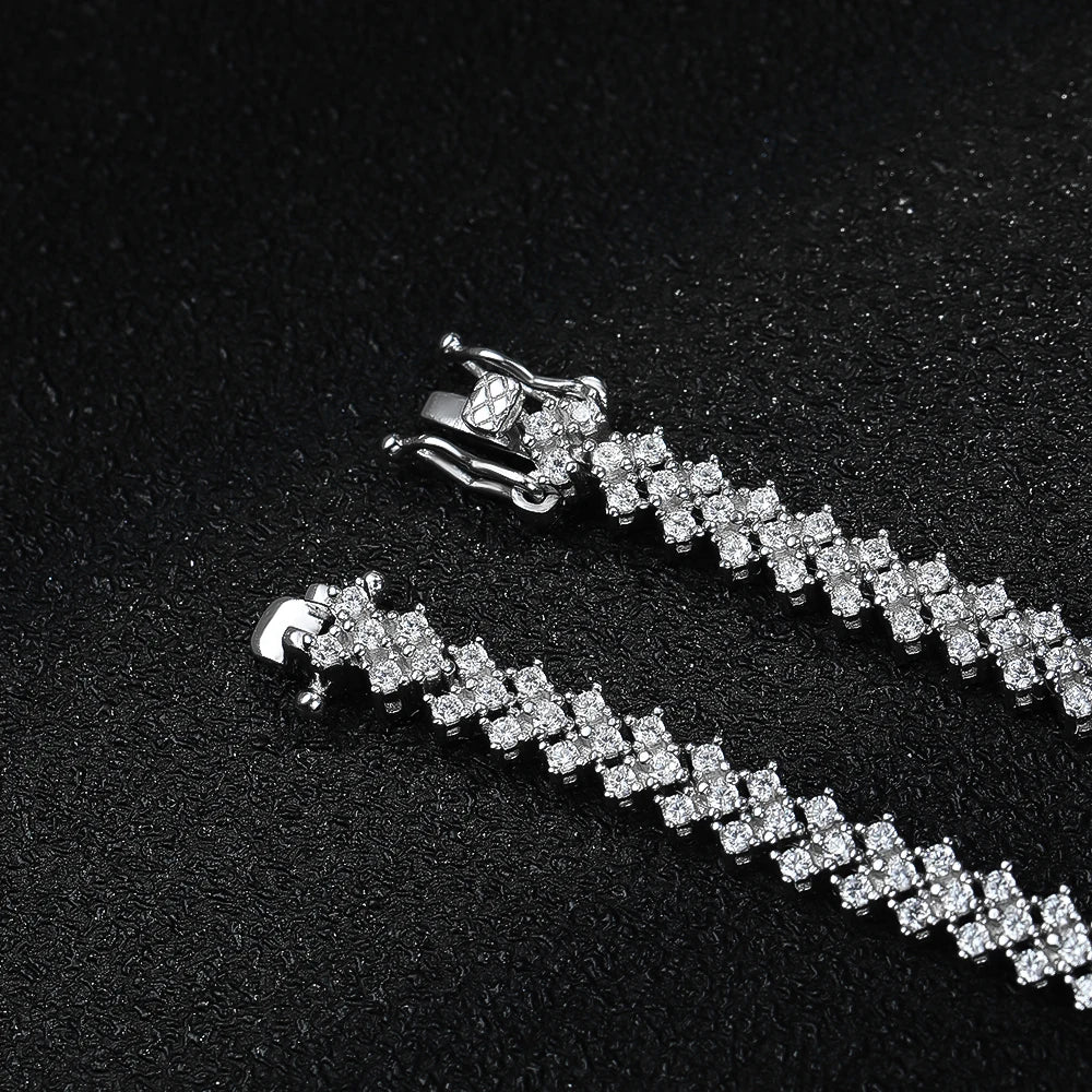 Zircon Tennis Bracelet 925 Sterling Silver Plated 18k White Gold - EverlyCrafted