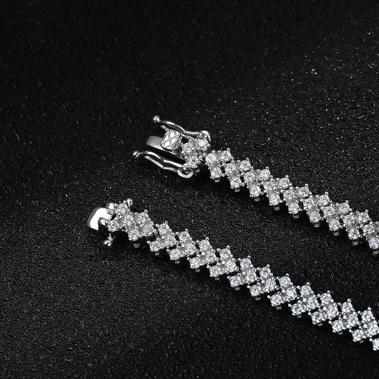 Zircon Tennis Bracelet 925 Sterling Silver Plated 18k White Gold - EverlyCrafted