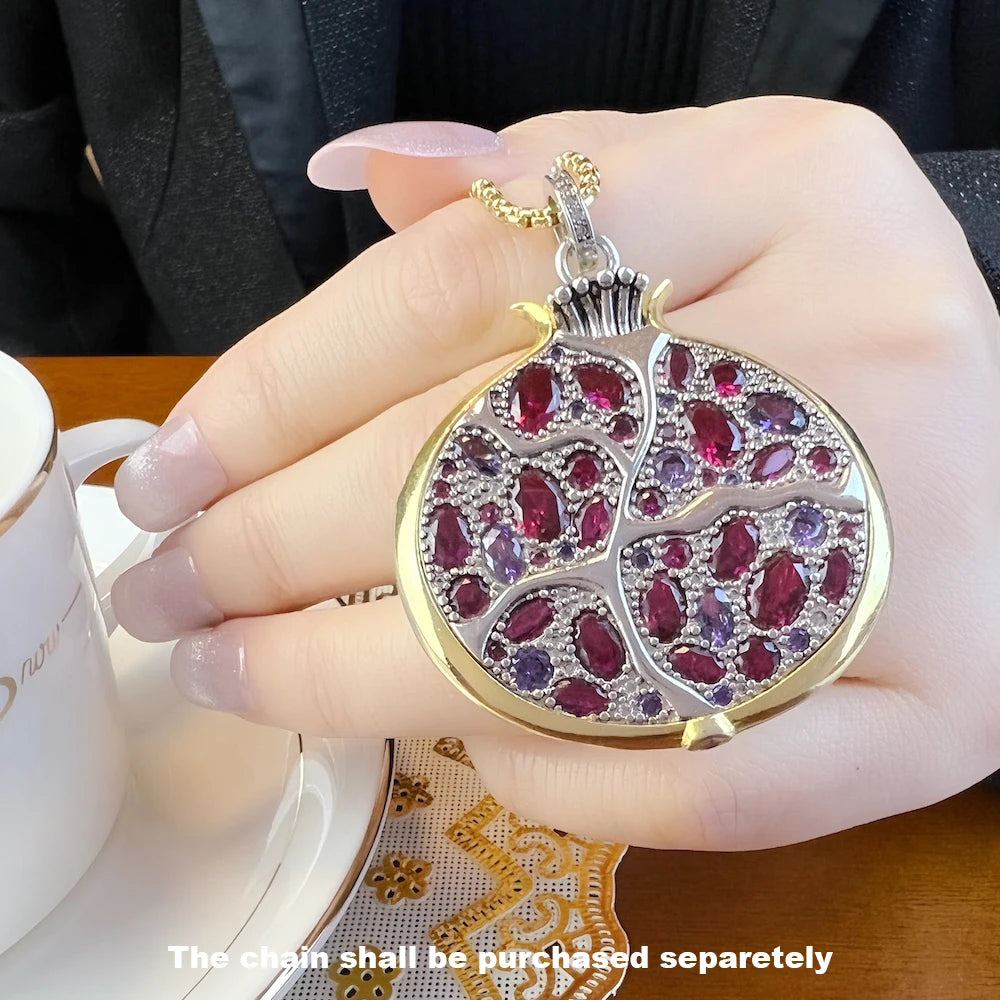 Large Pomegranate Pendant - 925 Sterling Silver Jewelry - EverlyCrafted
