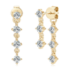 3mm Moissanite Tassel Drop Earrings in 925 Sterling Silver - EverlyCrafted