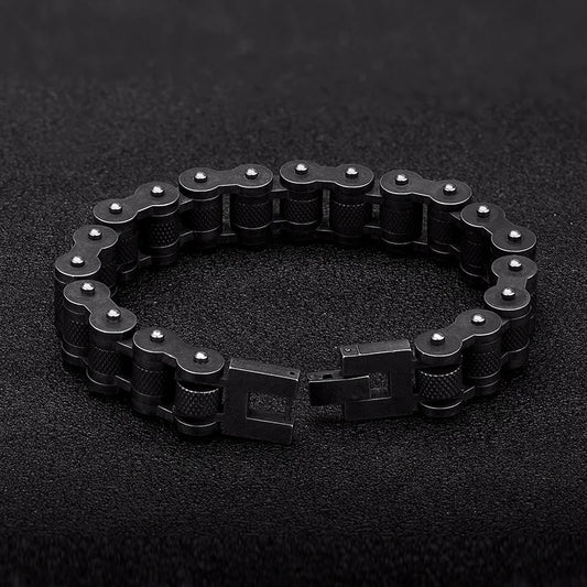 Retro Biker Chain Bracelet for Men - Stainless Steel Motorcycle Style - EverlyCrafted