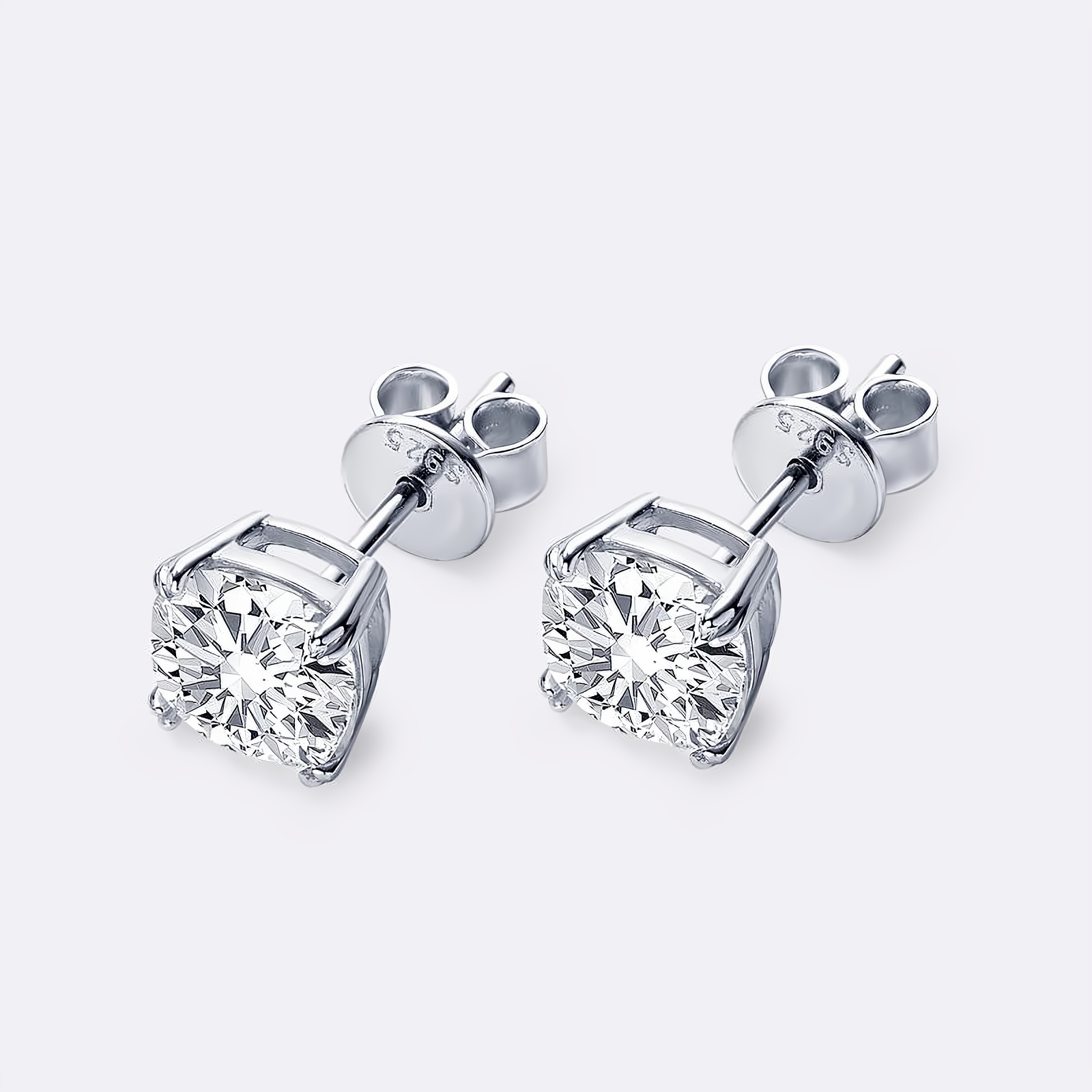 Moissanite Cushion Cut Stud Earrings - 925 Sterling Silver 1.5CT - EverlyCrafted