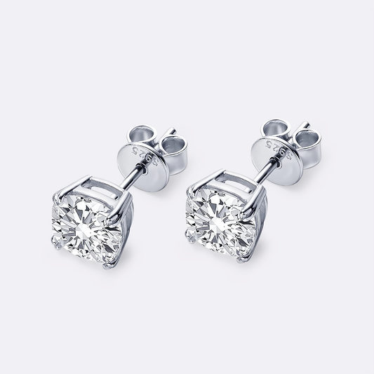 Moissanite Cushion Cut Stud Earrings - 925 Sterling Silver 1.5CT - EverlyCrafted