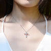 Moissanite Cross Pendant Necklace in 925 Sterling Silver 18K Gold Plated - EverlyCrafted