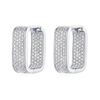 Full Moissanite Square Hoop Earrings in Silver 925