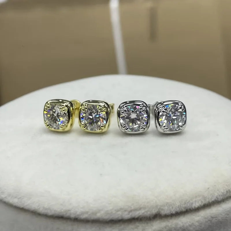 6.5MM 1CT Moissanite Earrings in 925 Sterling Silver - EverlyCrafted