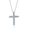 Moissanite Cross Pendant Necklace in 925 Sterling Silver 18K Gold Plated - EverlyCrafted