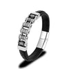 Punk Men's Braided Genuine Leather Bracelet with Magnetic Buckle - EverlyCrafted