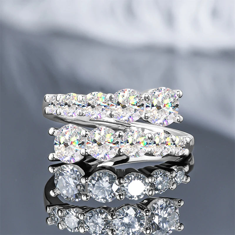 3.26 CTTW Moissanite Bridal Ring - 18K Gold Plated 925 Sterling Silver - EverlyCrafted
