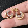Moissanite Diamond Open Hoop Earrings in 925 Sterling Silver 14K Gold Plated - EverlyCrafted