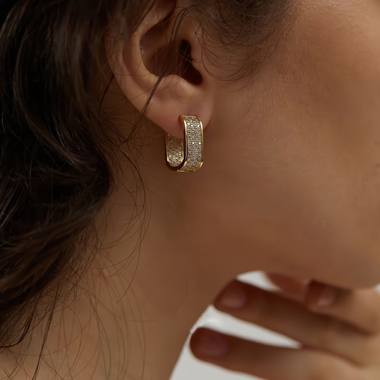 Full Moissanite Square Hoop Earrings in Silver 925 - EverlyCrafted