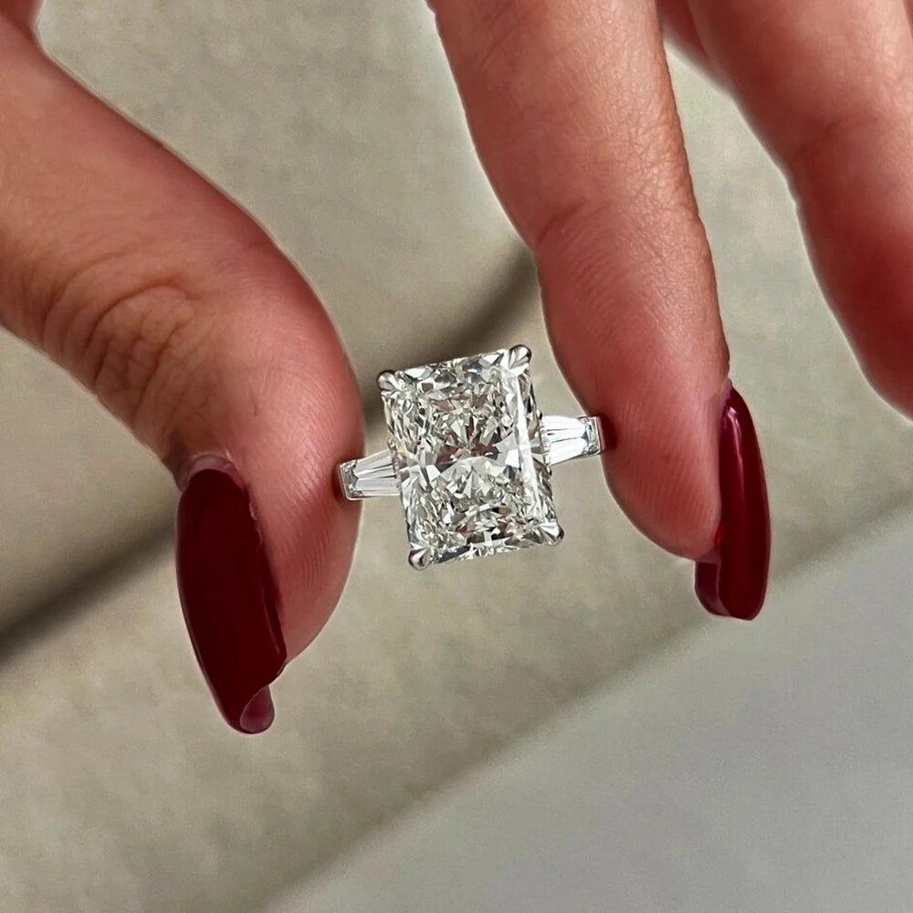 1/2/3/4 Carat Radiant Cut Moissanite Engagement Ring - EverlyCrafted
