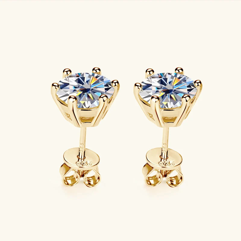 925 Silver Moissanite Jewelry Set with Gold Plating - EverlyCrafted