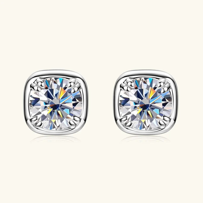 6.5MM 1CT Moissanite Earrings in 925 Sterling Silver - EverlyCrafted