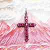 925 Sterling Silver Rose Pink Zircon Cross Pendant Charm Women - EverlyCrafted