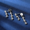3mm Moissanite Tassel Drop Earrings in 925 Sterling Silver - EverlyCrafted
