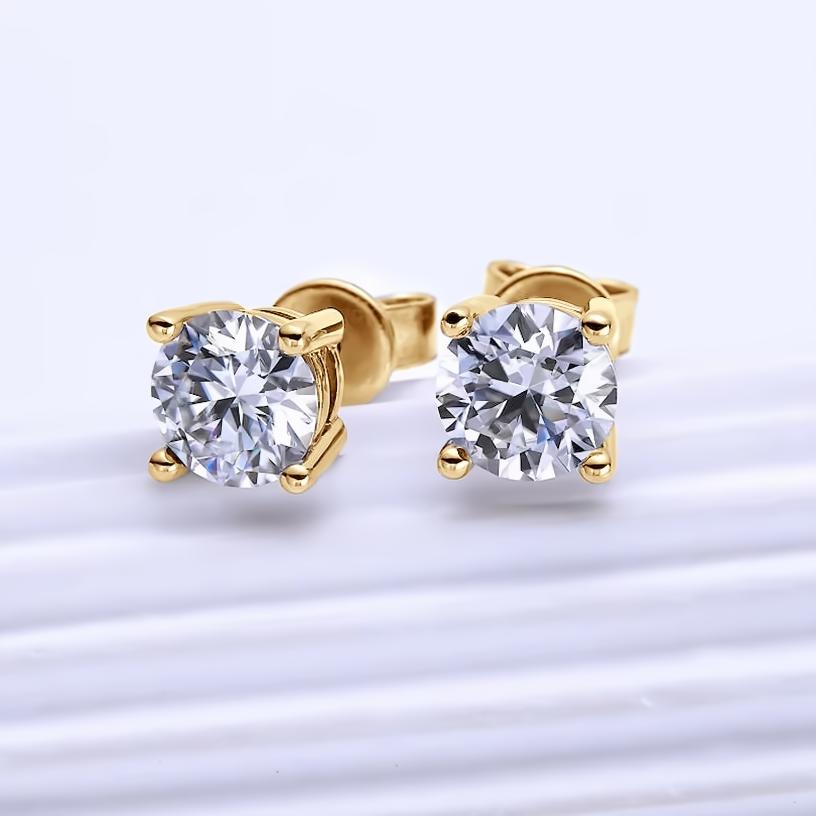 Moissanite Stud Earrings 0.3-2CT 925 Sterling Silver - EverlyCrafted