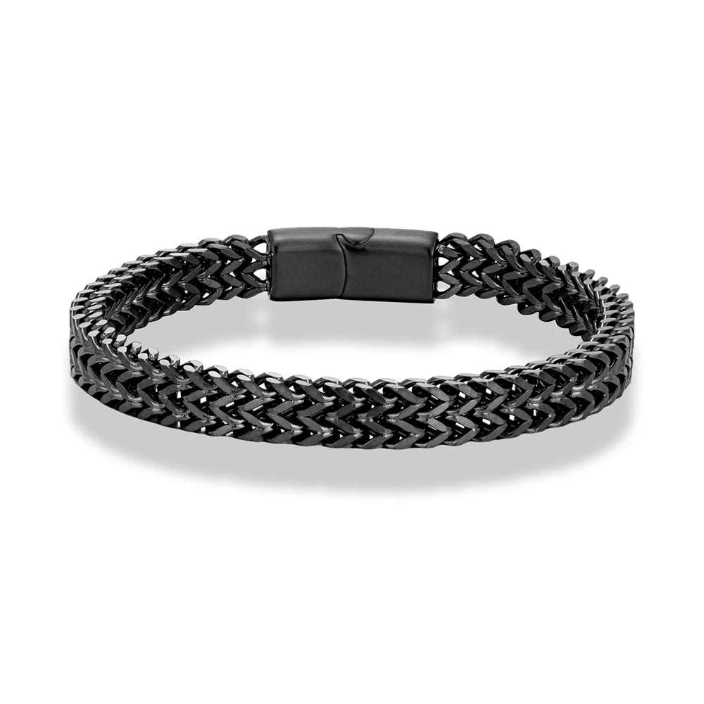 8MM Blue Stainless Steel Curb Chain Bracelet for Men & Women - EverlyCrafted