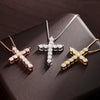 Moissanite Cross Pendant Necklace in 925 Sterling Silver 18K Gold Plated - EverlyCrafted