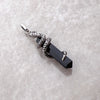 Vintage Snake Pendant with Blackened Onyx - 925 Sterling Silver - EverlyCrafted