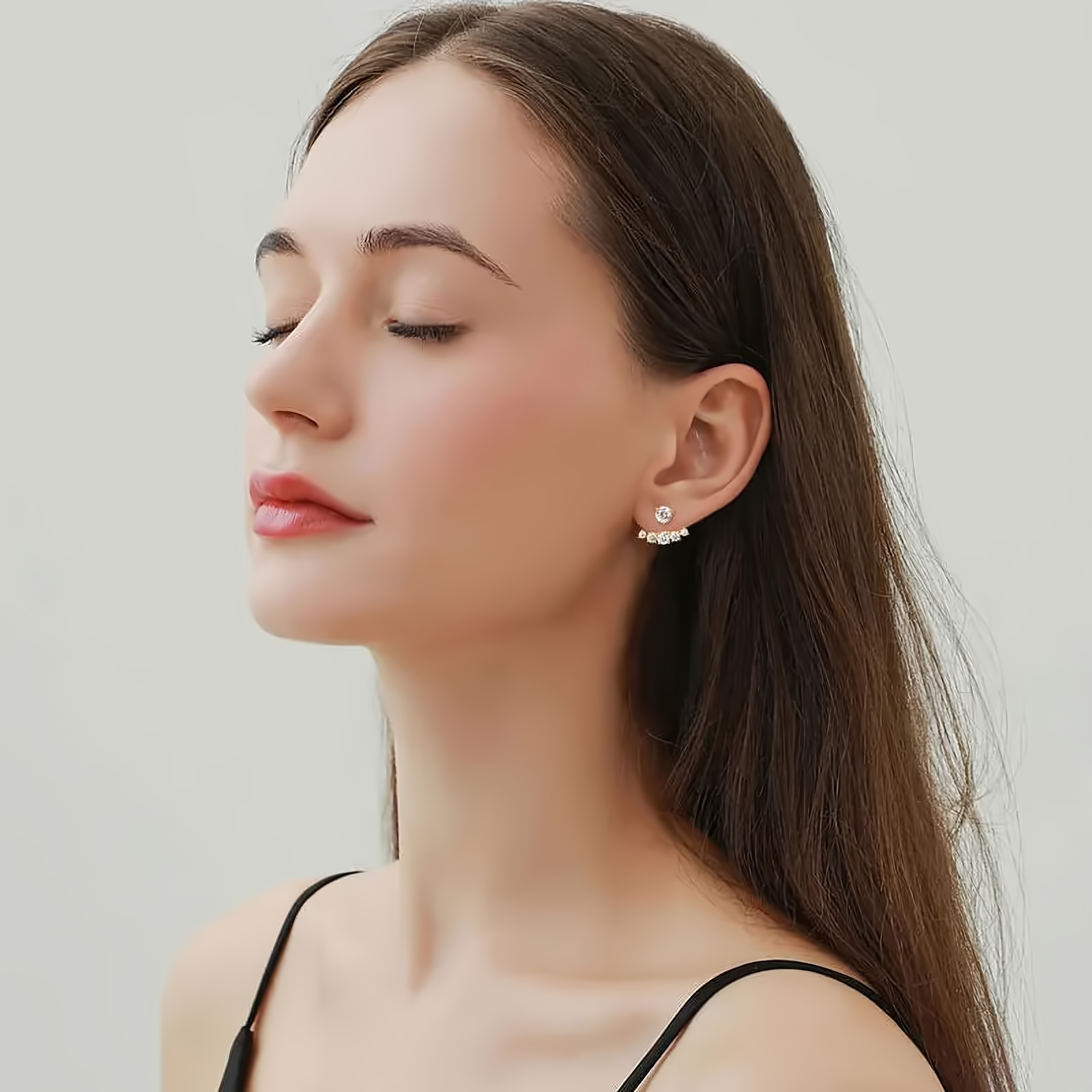 Full Moissanite Double-Sided Stud Earrings in 925 Sterling Silver - EverlyCrafted