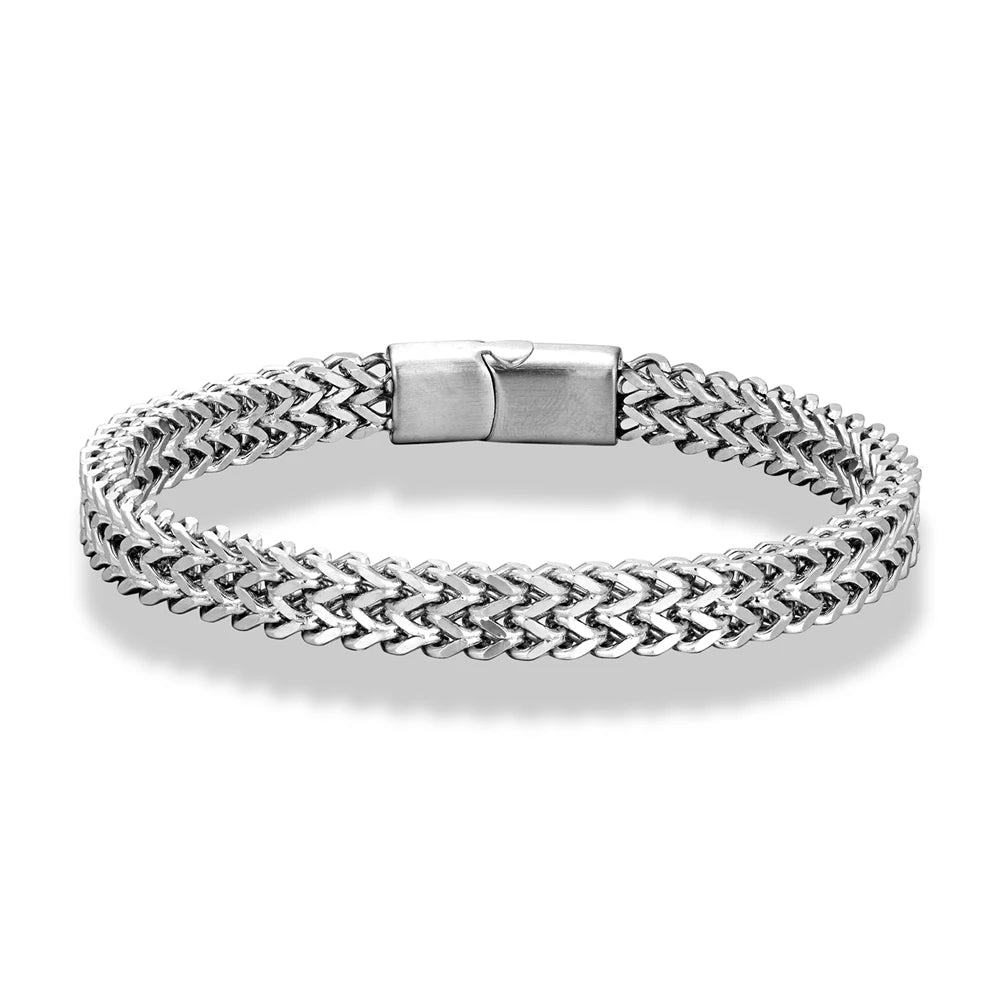8MM Blue Stainless Steel Curb Chain Bracelet for Men & Women - EverlyCrafted