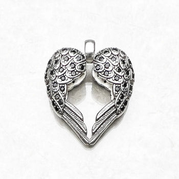 Sterling Silver Heart Wings Pendant Jewelry for Men and Women