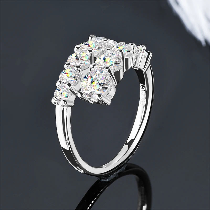 3.26 CTTW Moissanite Bridal Ring - 18K Gold Plated 925 Sterling Silver - EverlyCrafted