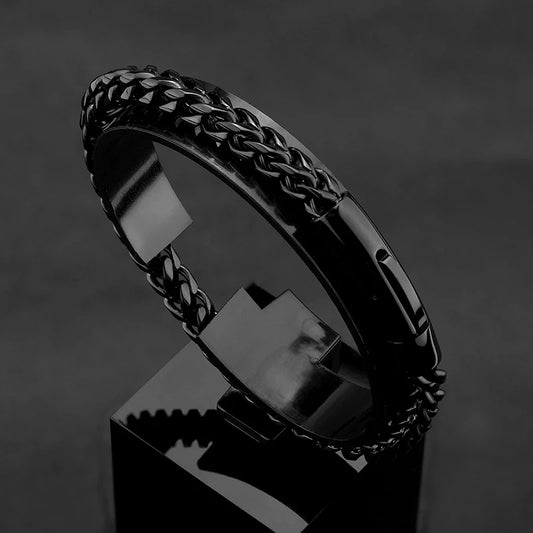 Men's Punk Rock Bicycle Chain Bracelet - 18k Gold Plated - EverlyCrafted