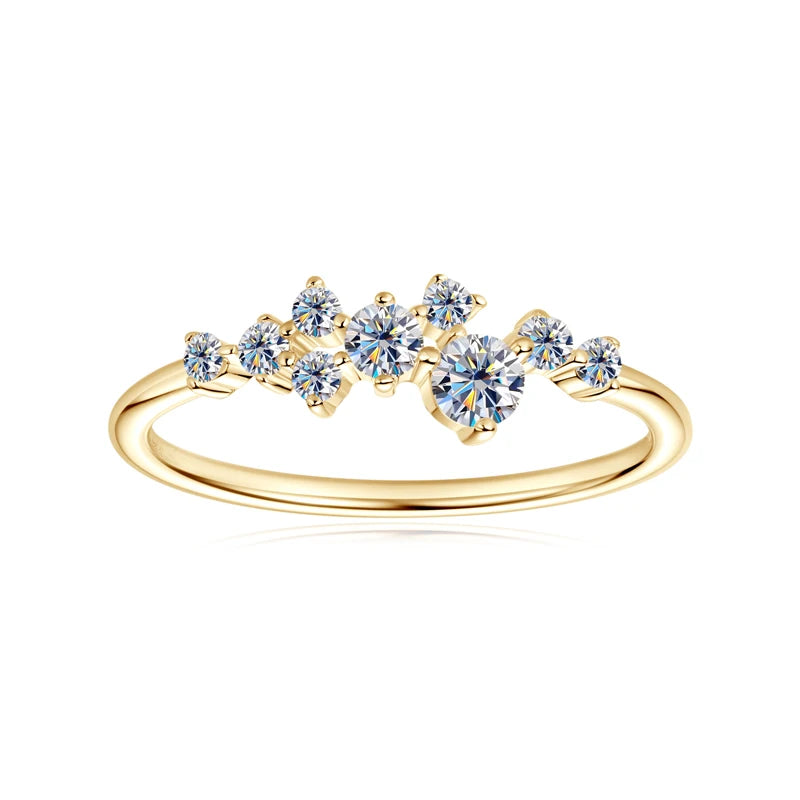Round Moissanite Diamond Rings for Women - 925 Silver - EverlyCrafted