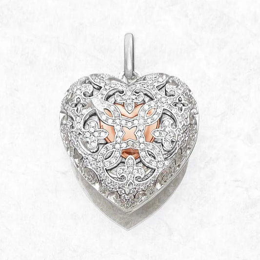 925 Sterling Silver Heart Locket Pendant Jewelry for Women