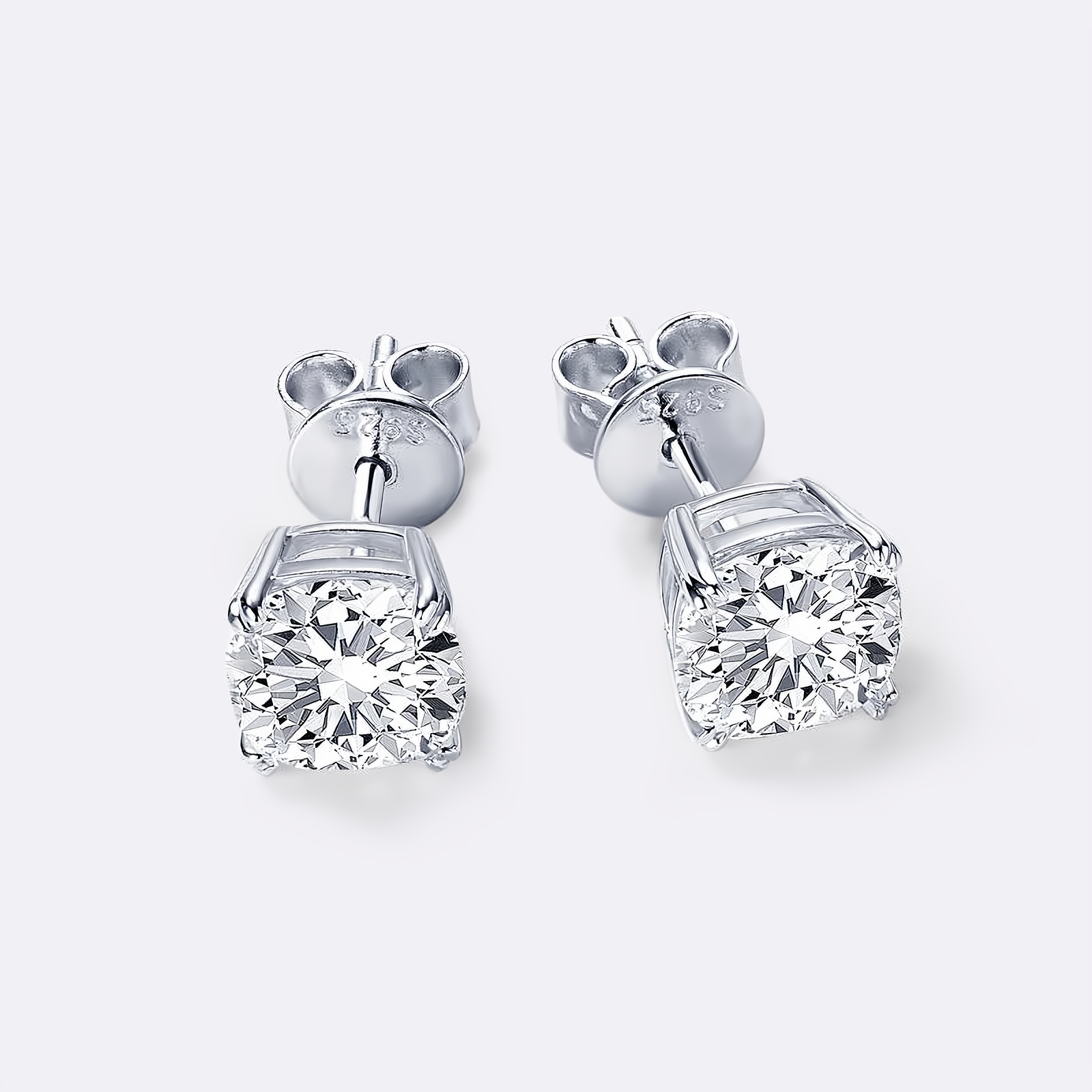 Moissanite Cushion Cut Stud Earrings - 925 Sterling Silver 1.5CT - EverlyCrafted